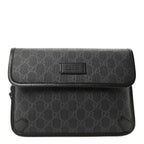 GG Supreme Monogram Web Slim Belt Bag Black Grey