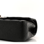 Caviar Quilted Medium Double Flap Black