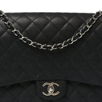 Caviar Quilted Maxi Double Flap Black