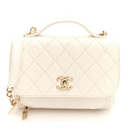 Caviar Quilted Medium Business Affinity Flap White