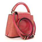 Metallic Lizard Capucines Mini Fuchsia Gold