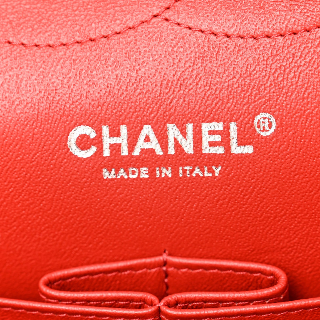 Lambskin Quilted Jumbo Double Flap Red