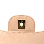 Caviar Quilted Jumbo Double Flap Beige Clair