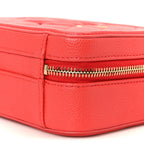 Caviar Quilted Small CC Filigree Vanity Case Red