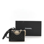 Patent Calfskin Boy Minaudiere Black