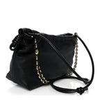 Mellow Nappa Medium Donut Chain Flamenco Knot Clutch Black