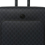 GG Supreme Monogram Azalea Calfskin Retro Interlocking G Small Savoy Cabin Trolley Black