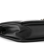 Calfskin Embossed Stitch Large Boy Flap Black