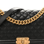 Caviar Quilted Medium Boy Flap Black