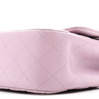 Lambskin Quilted Jumbo Double Flap Light Purple