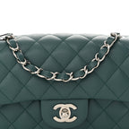 Caviar Quilted Mini Rectangular Flap Dark Turquoise