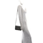 Calfskin Diamond Stitch Wallet On Chain WOC Black