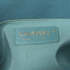 Caviar Quilted Medium Boy Flap Turquoise