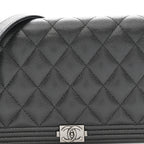 Caviar Quilted Boy Wallet On Chain WOC Black