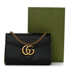 Calfskin GG Marmont Chain Wallet Black