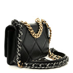 Lambskin Quilted Chanel 19 Wallet On Chain WOC Black