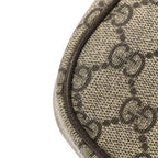 GG Supreme Monogram Textured Dollar Calfskin Web Small Ophidia GG Handbag Beige Ebony New Acero