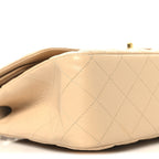 Caviar Quilted Jumbo Double Flap Beige Clair
