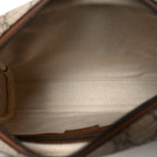 GG Supreme Monogram Textured Calfskin Emblem Small Crossbody Beige Ebony Old Sundial