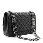 Lambskin Quilted Jumbo Double Flap Black