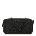 Lambskin Quilted Small Boy Clutch With Chain So Black
