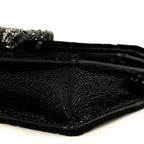 Velvet Skipper Crystal GG Monogram Super Mini Dionysus Shoulder Bag Black