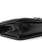 Calfskin Crystal Embossed Medium Boy Flap Black