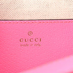 GG Supreme Monogram Textured Dollar Calfskin Web Ophidia Small Crossbody Bag Beige Ebony Fuchsia