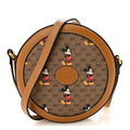 X DISNEY Mini Vintage GG Supreme Monogram Mickey Mouse Round Shoulder Bag Beige Vintage Sun Oil