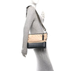 Aged Calfskin Quilted Medium Gabrielle Hobo Beige Black