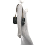 Calfskin Matelasse Small GG Marmont Shoulder Bag Black