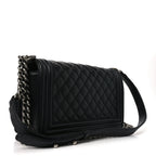 Calfskin Quilted Medium Boy Flap Black