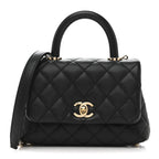 Caviar Quilted Extra Mini Coco Handle Flap Black