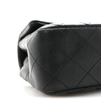 Lambskin Quilted Mini Rectangular Flap Black