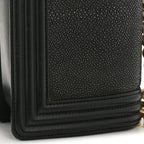 Galuchat Stingray Small Boy Flap Black