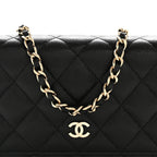 Caviar Quilted Mini Wallet On Chain WOC Black