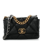 Lambskin Quilted Medium Chanel 19 Flap Black
