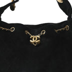 Suede Quilted Small Chanel 25 Handbag Black