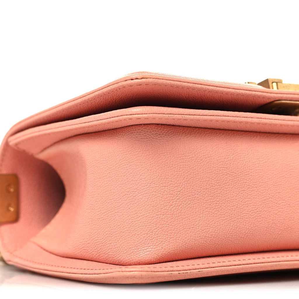Caviar Quilted Small Boy Flap Light Pink