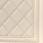 Calfskin Quilted Medium Boy Flap White