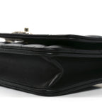 Lambskin Quilted Crystal Handle Wallet On Chain WOC Black
