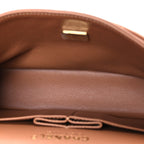 Lambskin Quilted Small Double Flap Brown