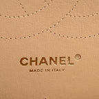 Caviar Quilted Jumbo Double Flap Beige