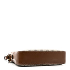 GG Supreme Monogram Azalea Calfskin Retro Interlocking G Messenger Shoulder Bag Beige Ebony Brown Sugar