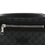 Soft GG Supreme Monogram Web Belt Bag Black Grey