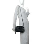 Calfskin Matelasse Monochrome Small GG Marmont Chain Shoulder Bag Black
