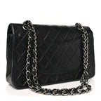 Lambskin Quilted Medium Double Flap Black