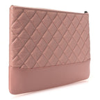 Aged Calfskin Quilted Medium Gabrielle Cosmetic Case Pink