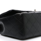 Lambskin Quilted Jumbo Double Flap Black