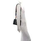Dollar Calfskin Crystal Web Mini Dionysus Bamboo Top Handle Bag Black Black Diamond